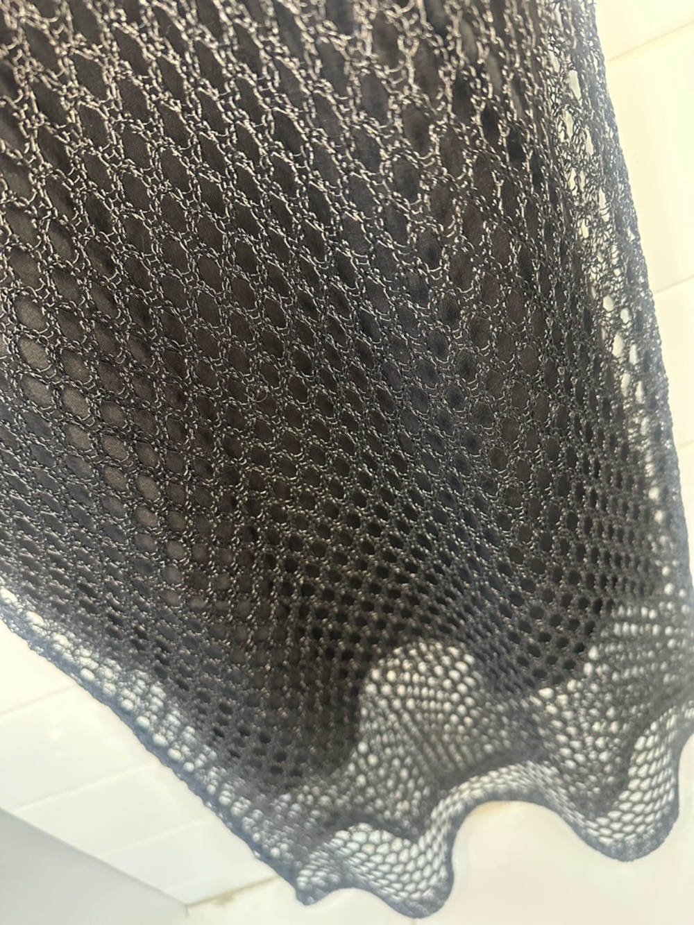 Zara Black EdgyTankCrochet Net Maxi Dress - Picture 4 of 9